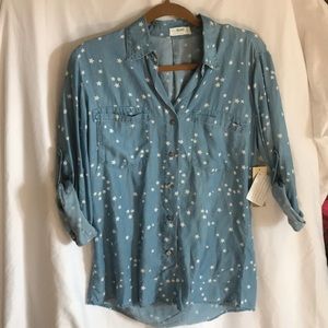 Starry denim button down